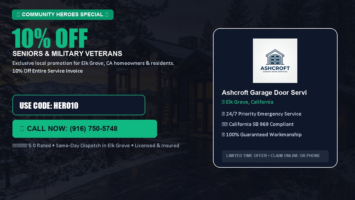 10% OFF Senior Citizens (65+) & Military / Veteran Community Discount in Elk Grove, CA